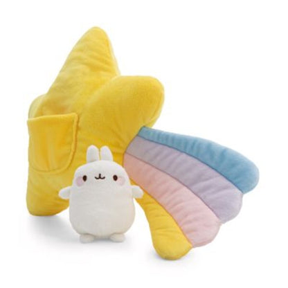 NICI Kissen Molang Sternschnuppe 12 x 40 x 28 cm gelb weiß