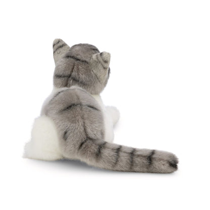 NICI Kuscheltier liegende Katze grau weiß 20 cm