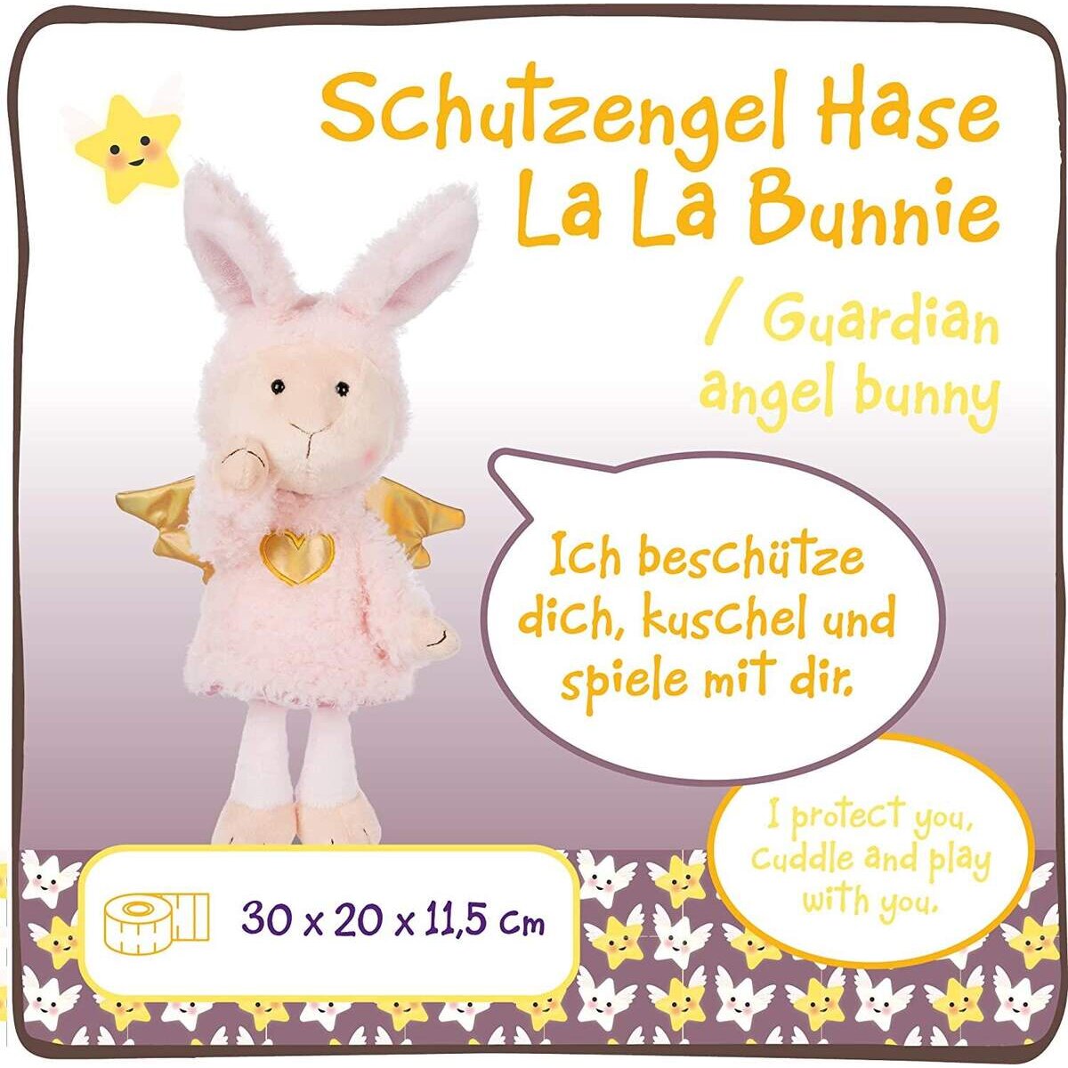 NICI Kuscheltier Schutzengel Hase La La Bunnie 30cm mit goldenem Herz & Flügeln