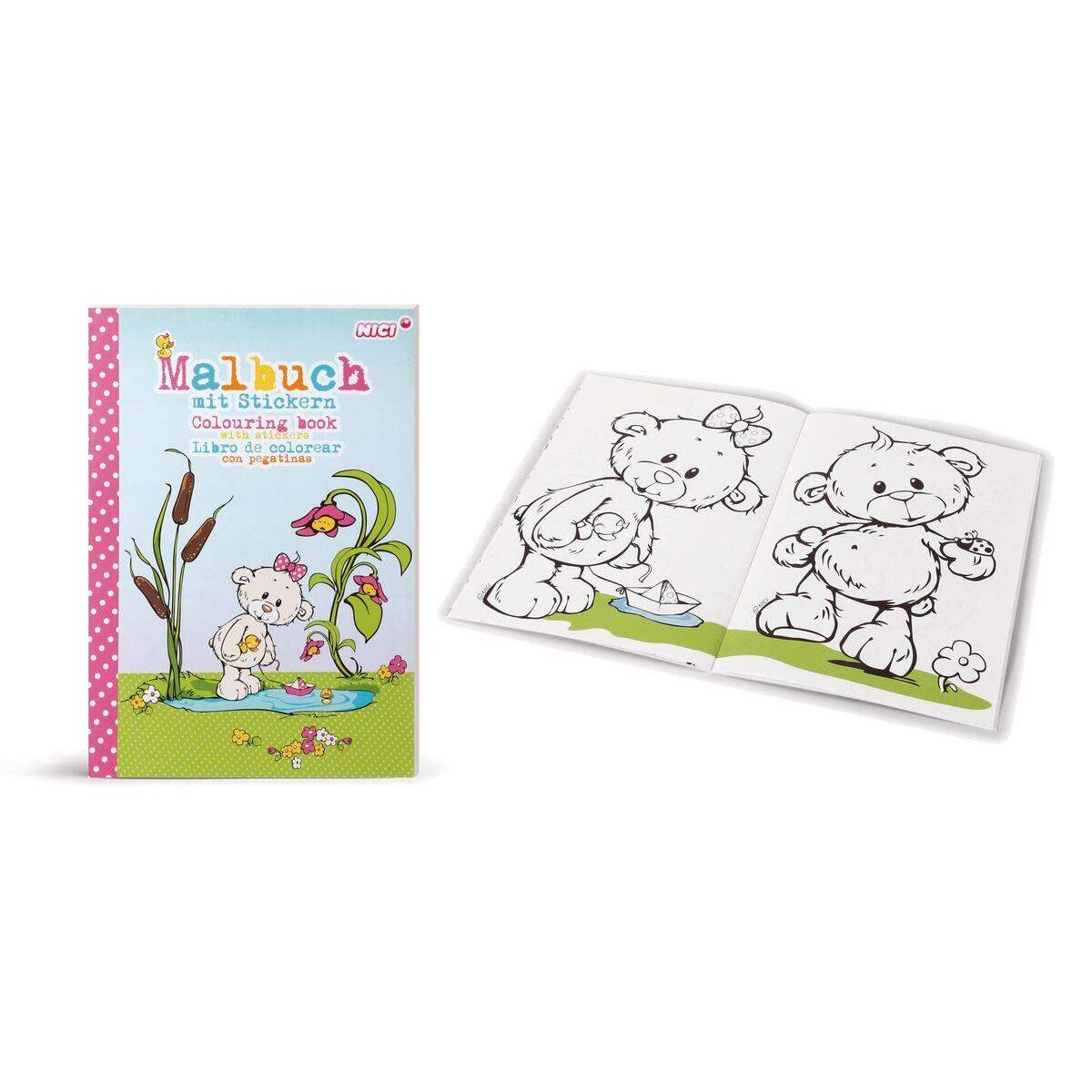 NICI Malbuch mit Stickern NICI Classic Bear, DIN A4