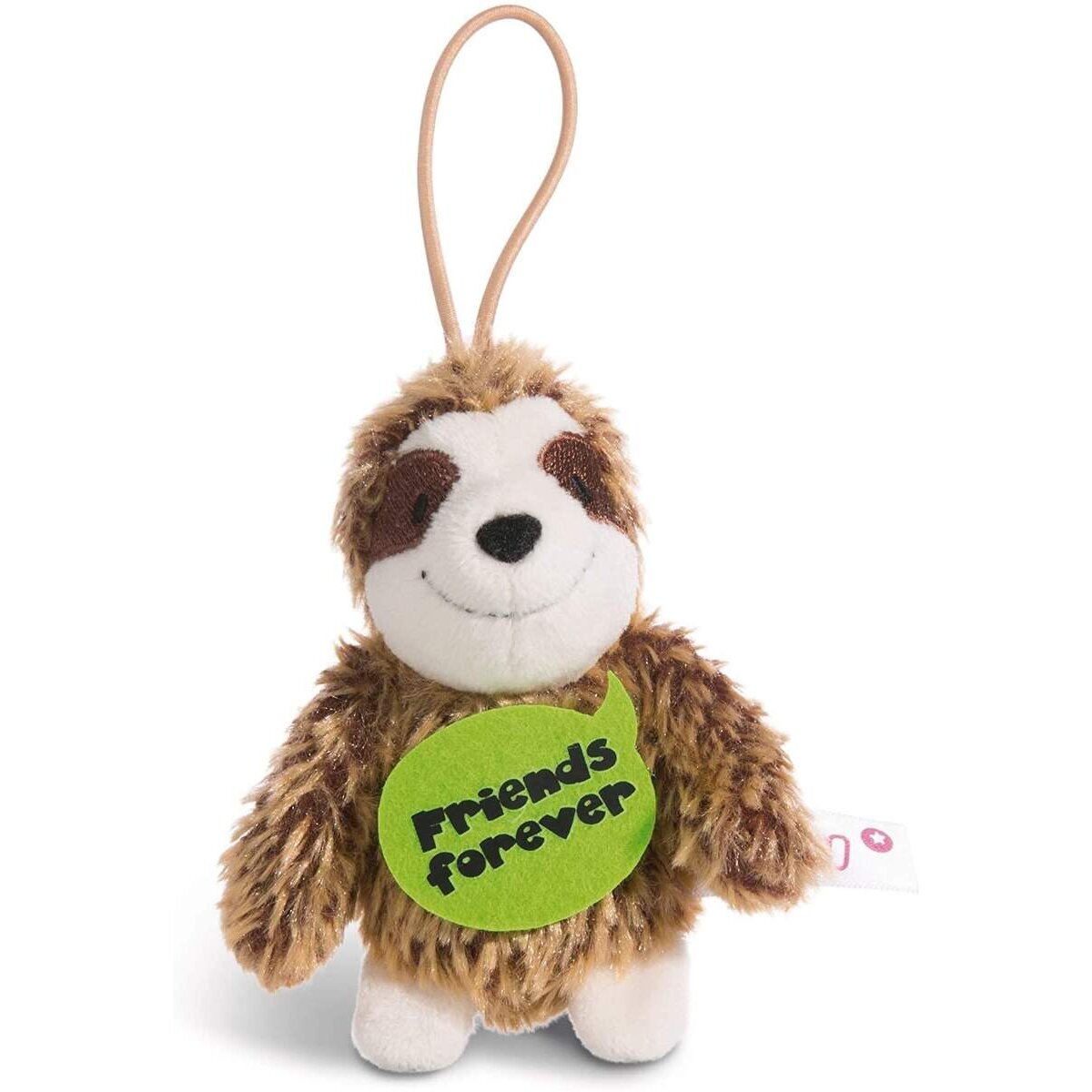 NICI Plüsch Faultier mit Loop und Spruch Friends forever, 8 cm