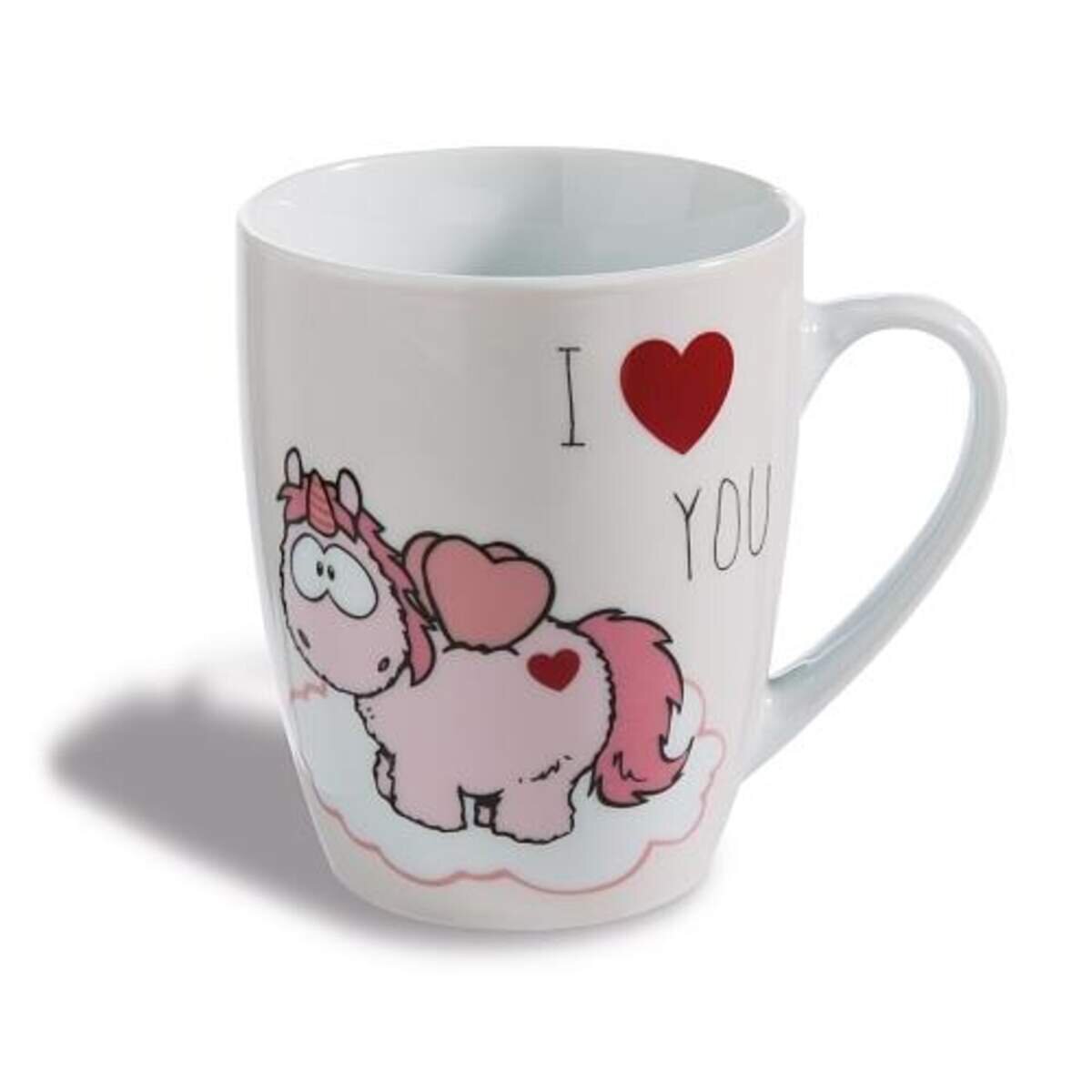 NICI Porzellantasse Theodor in Love Einhorn Merry Heart