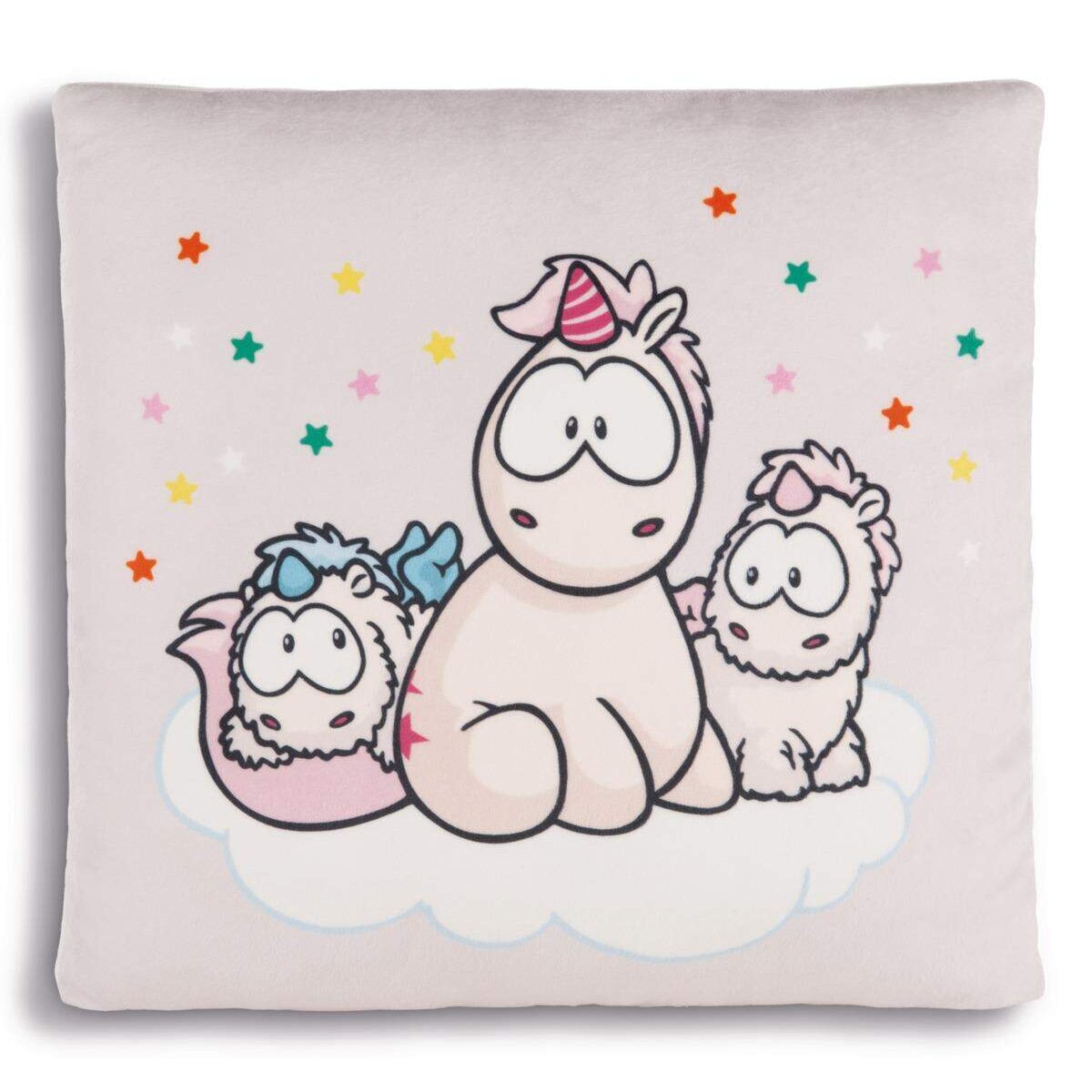 NICI Quadratisches Kissen Einhorn-Babys und Theodor, 30 x 30 cm