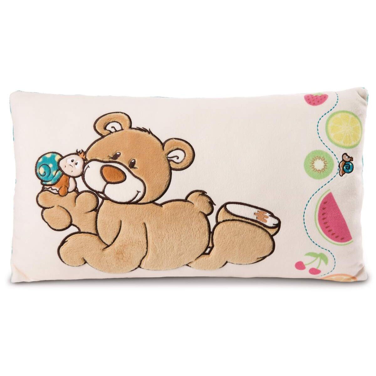 NICI Rechteckiges Kissen Bär und Schnecke Classic Bear