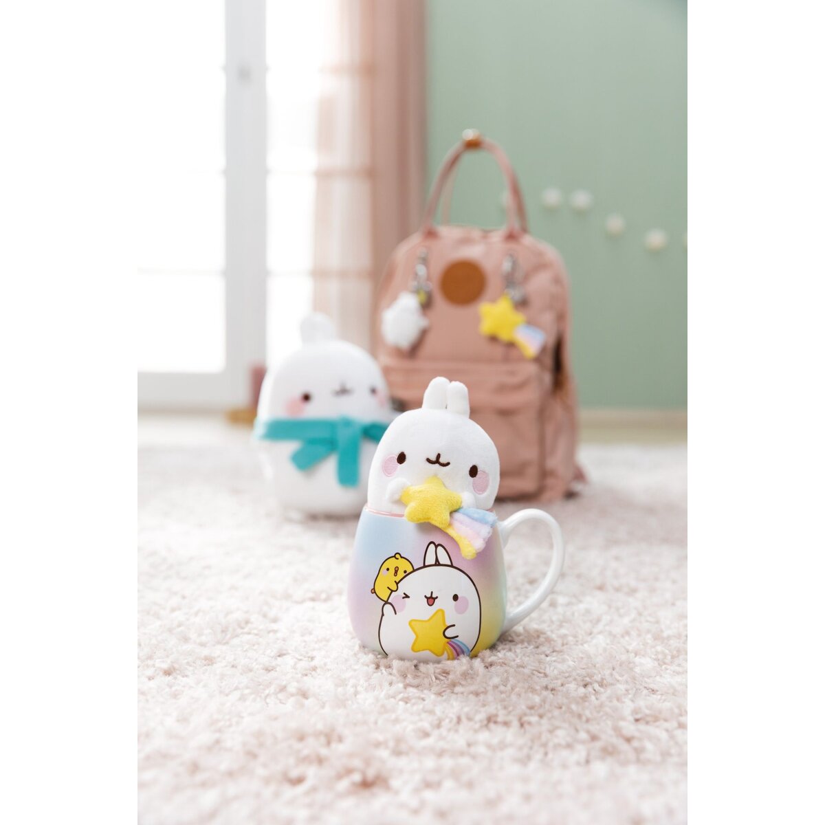 NICI Kuscheltier Molang Hase mit Sternschnuppe 12 x 8 x 7,5 cm