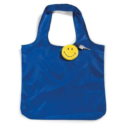 NICI Smiley zusammenfaltbare Einkaufstasche mit Anhänger, 8 cm
