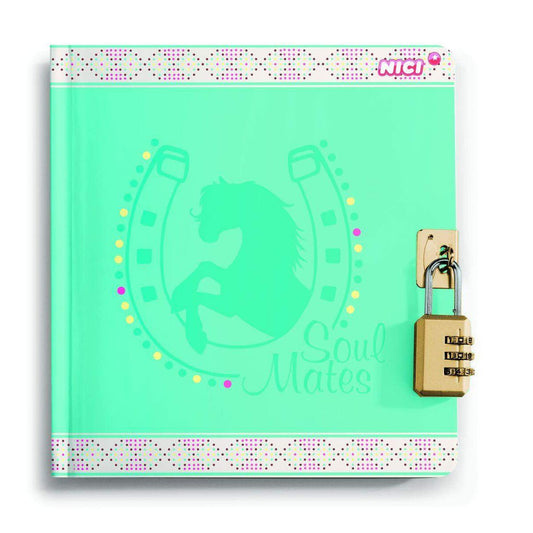 NICI Soulmates Tagebuch mit Zahlenschloss, 16 x 18 cm