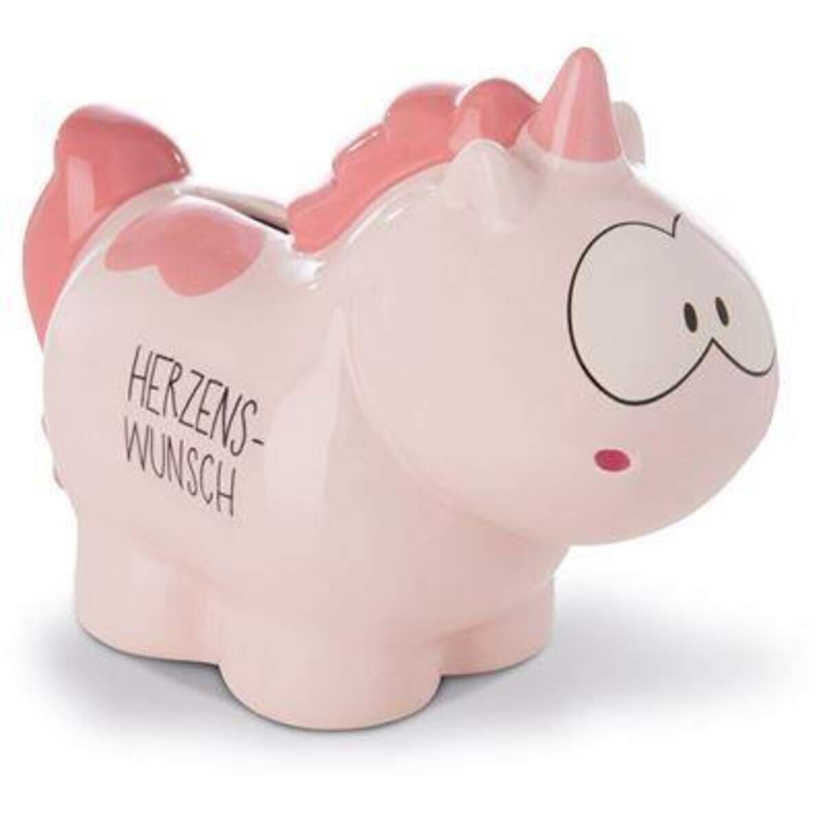 NICI Spardose Einhorn Merry Heart "Herzenswunsch", 7,5 x 12 x 16,5 cm