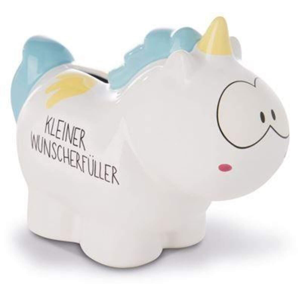 NICI Spardose Einhorn Rainbow Flair "kleiner Wunscherfüller", 7,5 x 12 x 16,5 cm