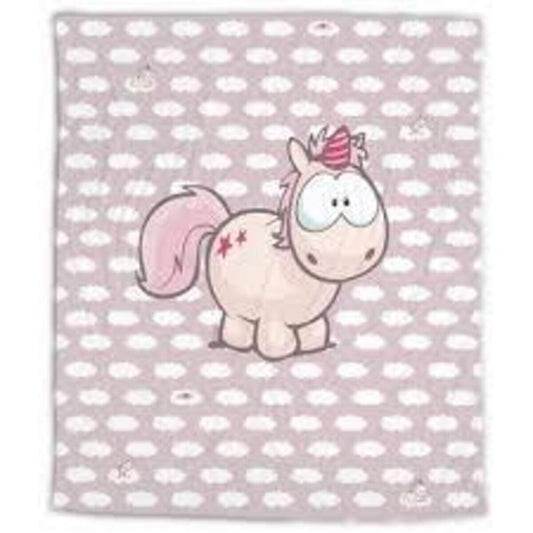 NICI Theodor & Friends Fleecedecke Einhorn Theodor