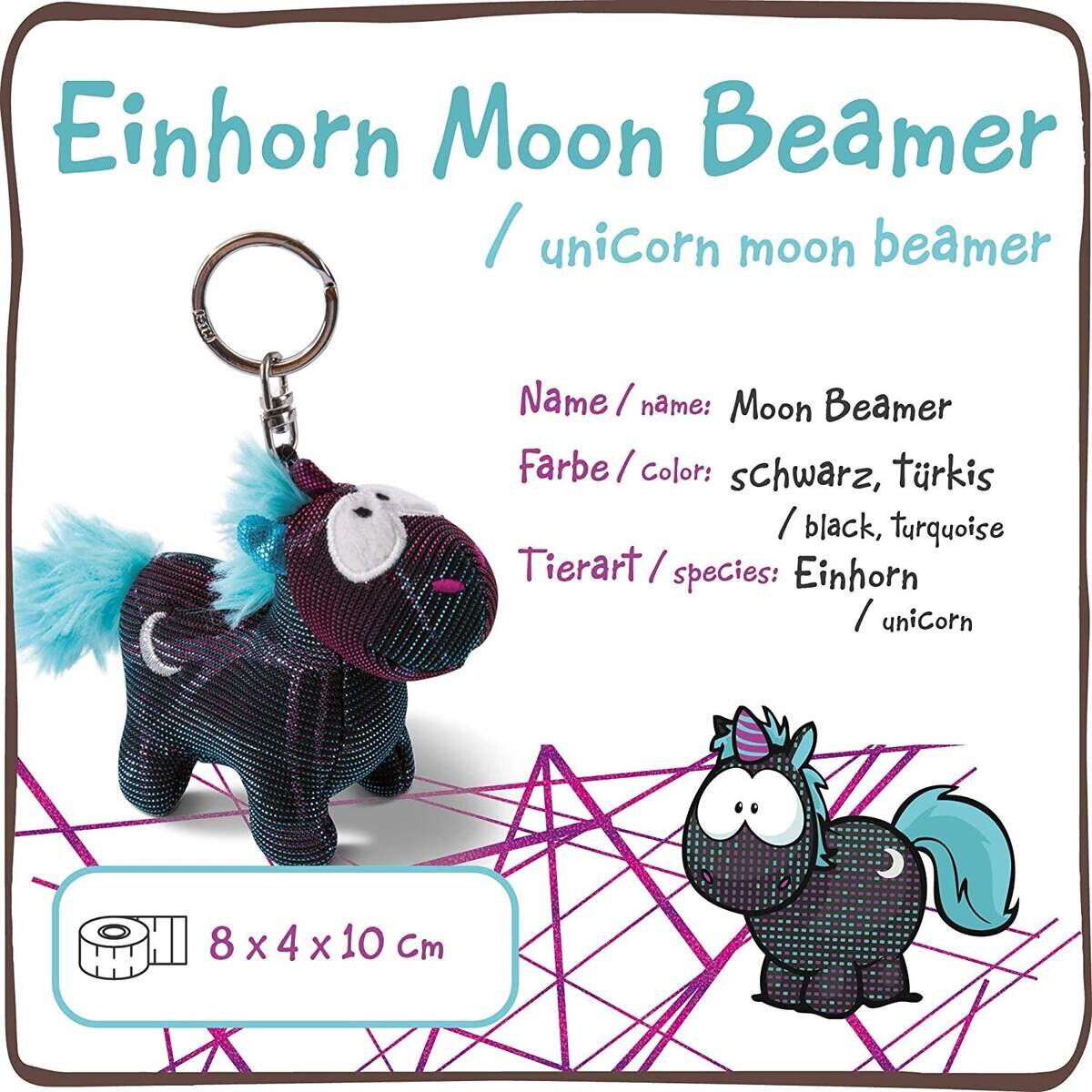 NICI Theodor & Friends Special Edition - Schlüsselanhänger Einhorn Moon Beamer, 10cm