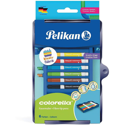 Pelikan Kreativfabrik Colorella Fasermaler, wasservermalbar, 6 Stück in Universaletage