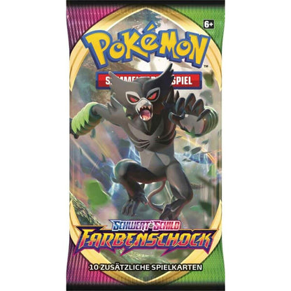 Pokemon Schwert und Schild Farbenschock Booster, 1 Stück, 4-fach sortiert