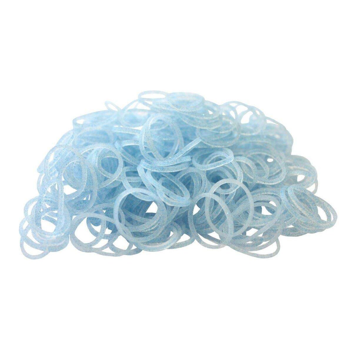 Rainbow Loom® Silikonbänder Glitzer, blau