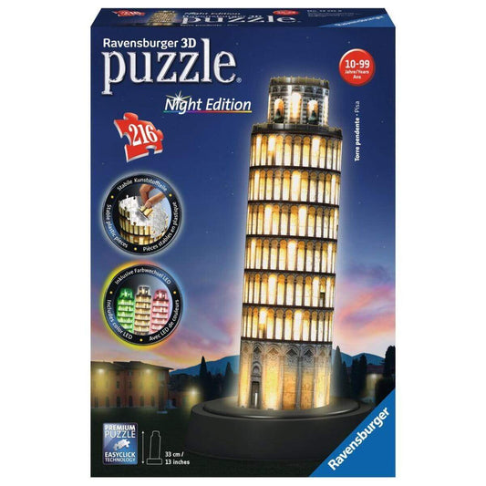 Ravensburger 3D Puzzle Schiefer Turm von Pisa bei Nacht, 216 Teile