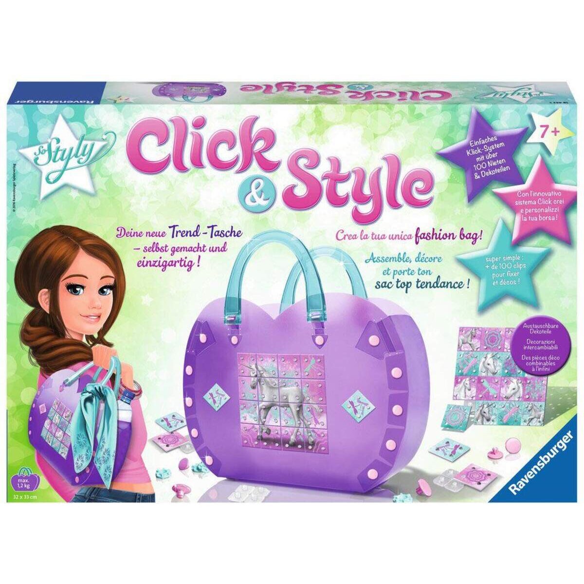 Ravensburger Click & Style Herztasche Einhörner