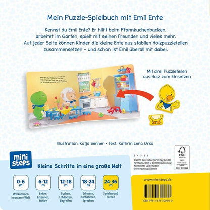 Ravensburger Hallo, Emil Ente! Mein erstes Holzpuzzle-Buch: Ab 24 Monate