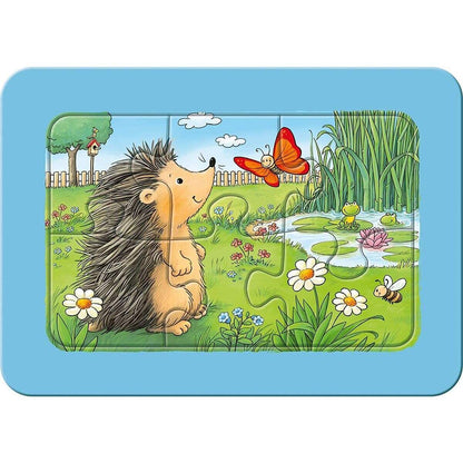 Ravensburger Kinderpuzzle - Kleine Gartentiere, 3 x 6 Teile
