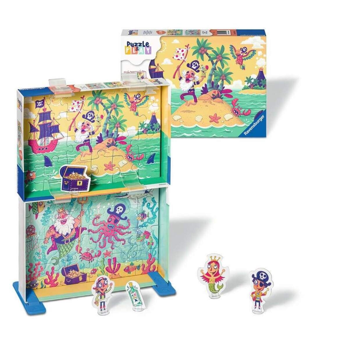 Ravensburger Kinderpuzzle Puzzle&Play 05591 - Piraten auf Schatzjagd - 2x24 Teile Puzzle