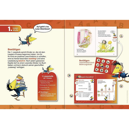 Ravensburger Leserabe, Lesestufe 1 - Sticker-Kreuzworträtsel zum Lesenlernen