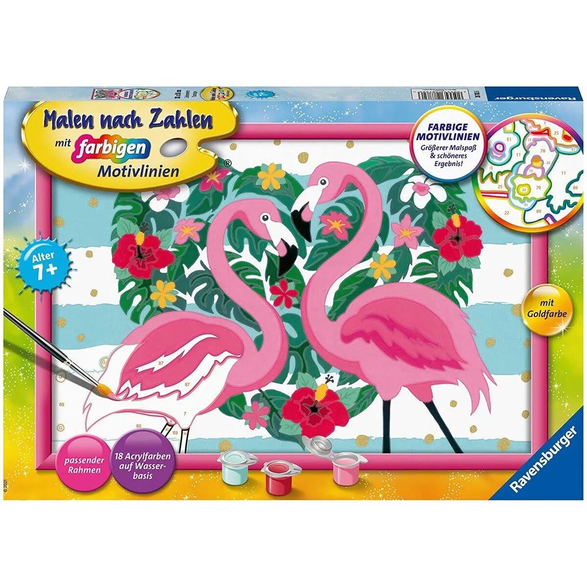 Ravensburger Malen nach Zahlen - Liebenswerte Flamingos