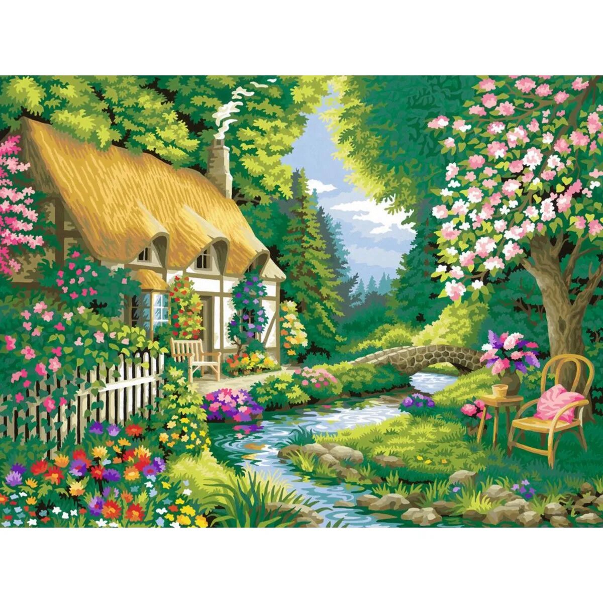 Ravensburger Malen nach Zahlen Cottage Garden