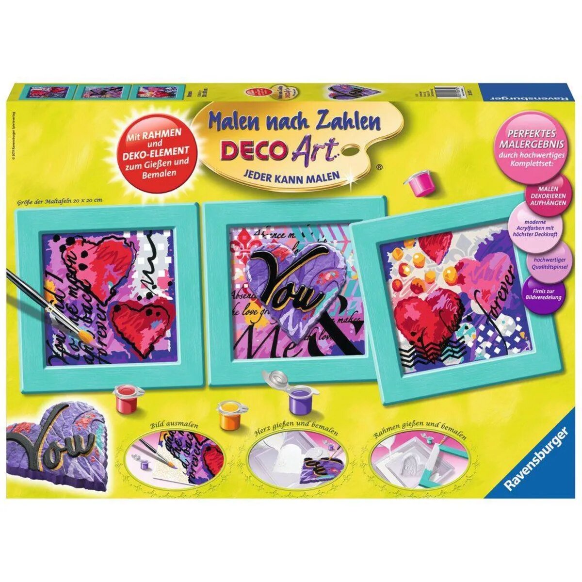 Ravensburger Malen nach Zahlen Deco Art Herzen