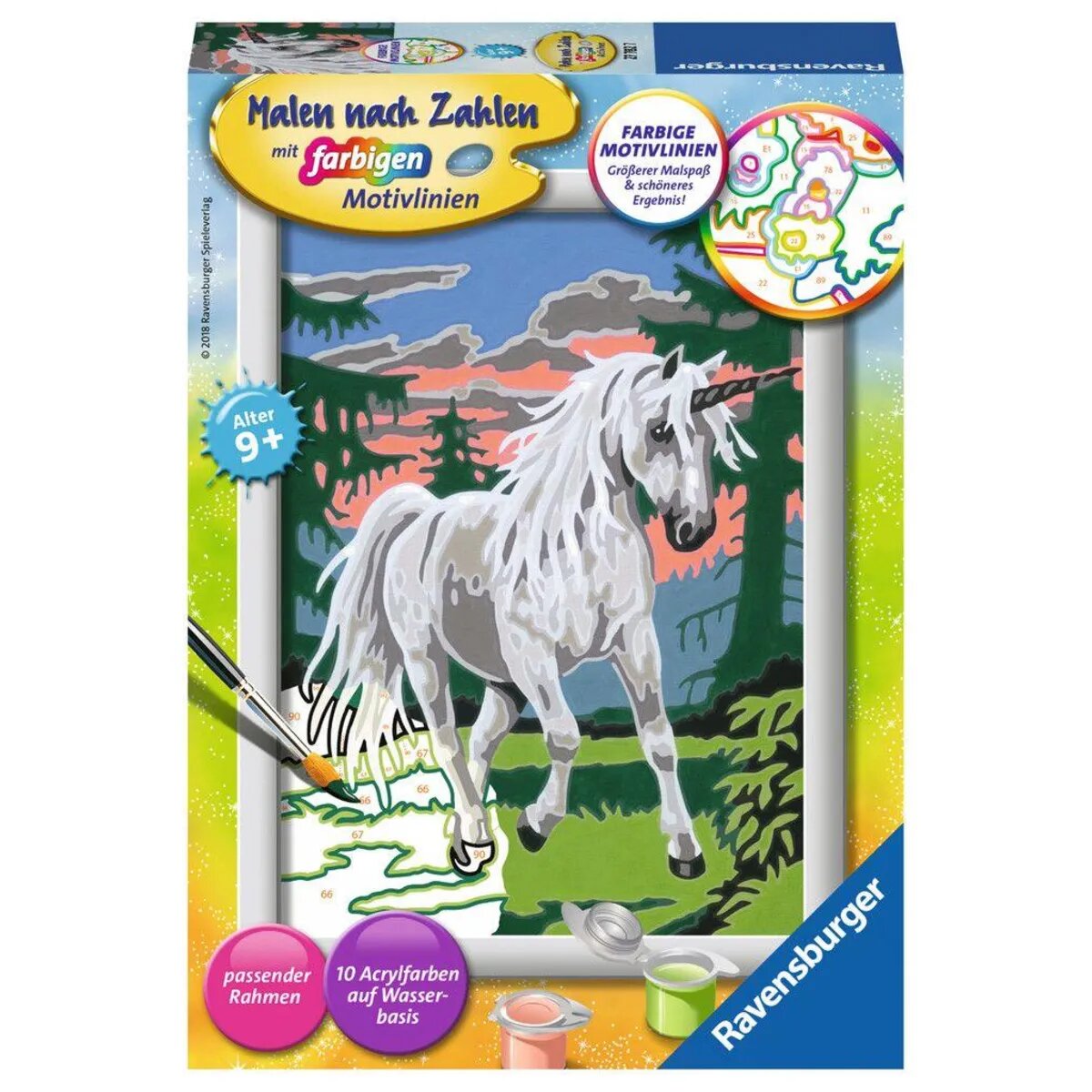 Ravensburger Malen nach Zahlen Einhorn im Zauberwald