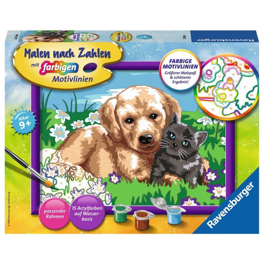 Ravensburger Malen nach Zahlen Hund und Katze