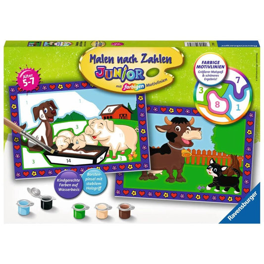 Ravensburger Malen nach Zahlen Junior Liebe Bauernhoftiere