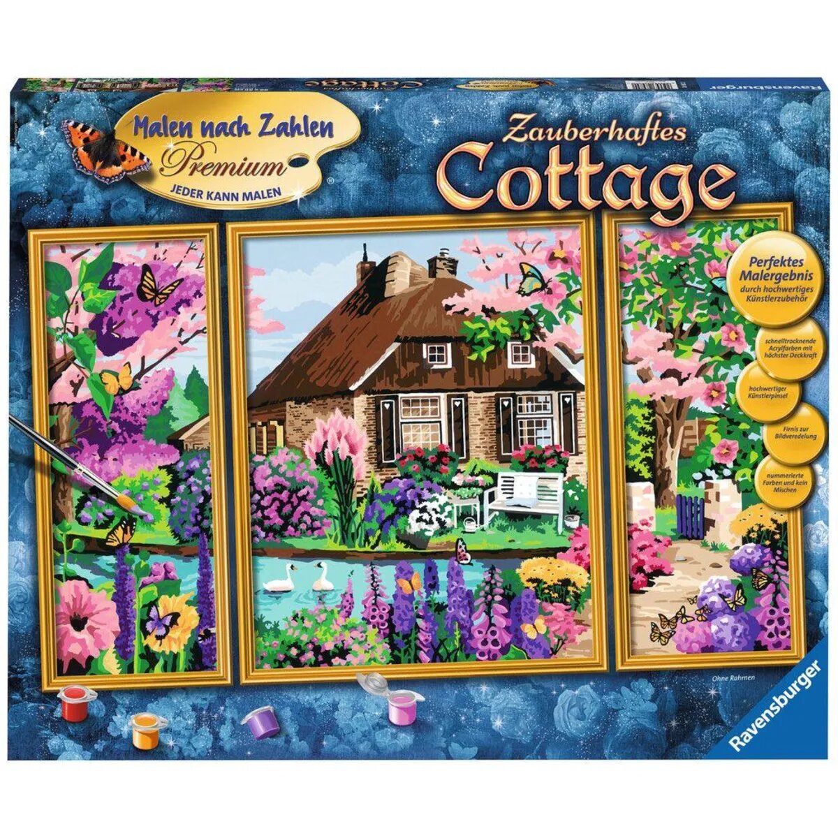 Ravensburger Malen nach Zahlen Premium Zauberhaftes Cottage