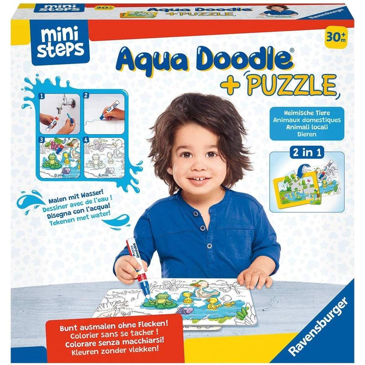 Ravensburger ministeps Aqua Doodle Puzzle: Heimische Tiere