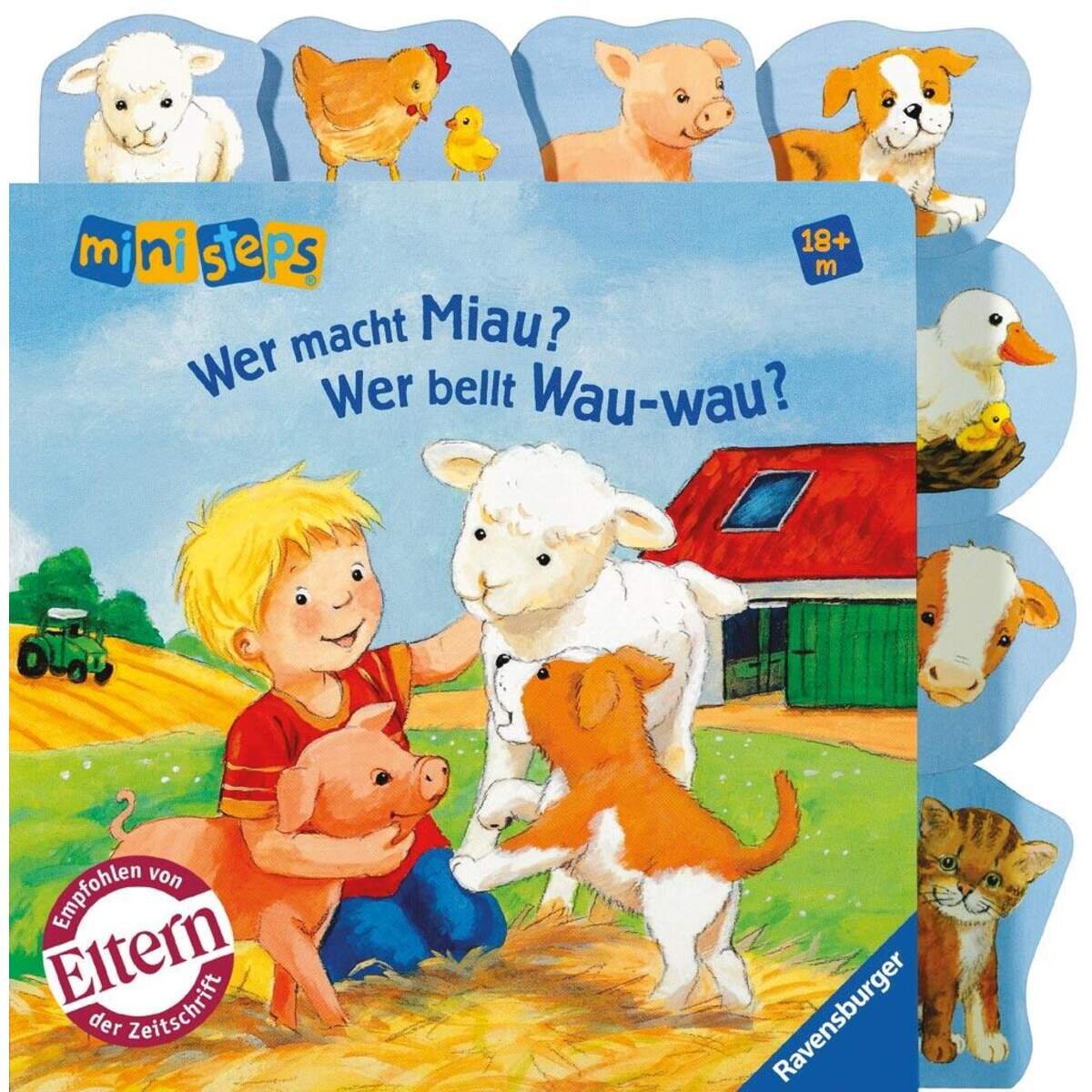 Ravensburger ministeps Bücher Wer macht miau? Wer bellt Wau-wau?