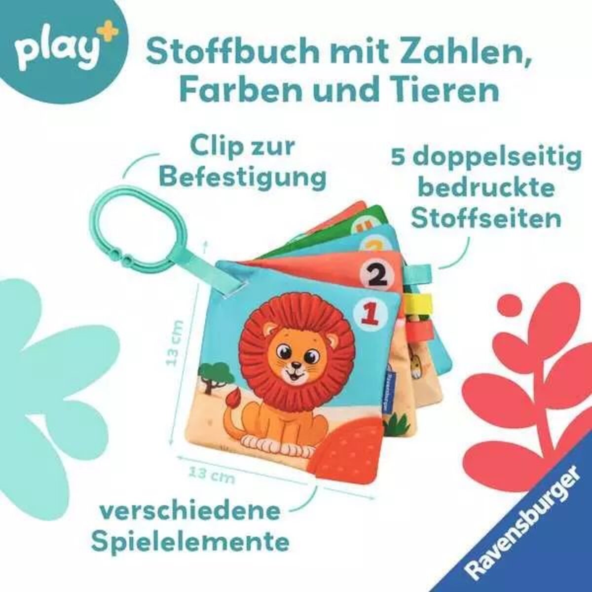 Ravensburger play+ Mein allererstes Spielbuch: Zahlen und Farben (Stoffbuch)