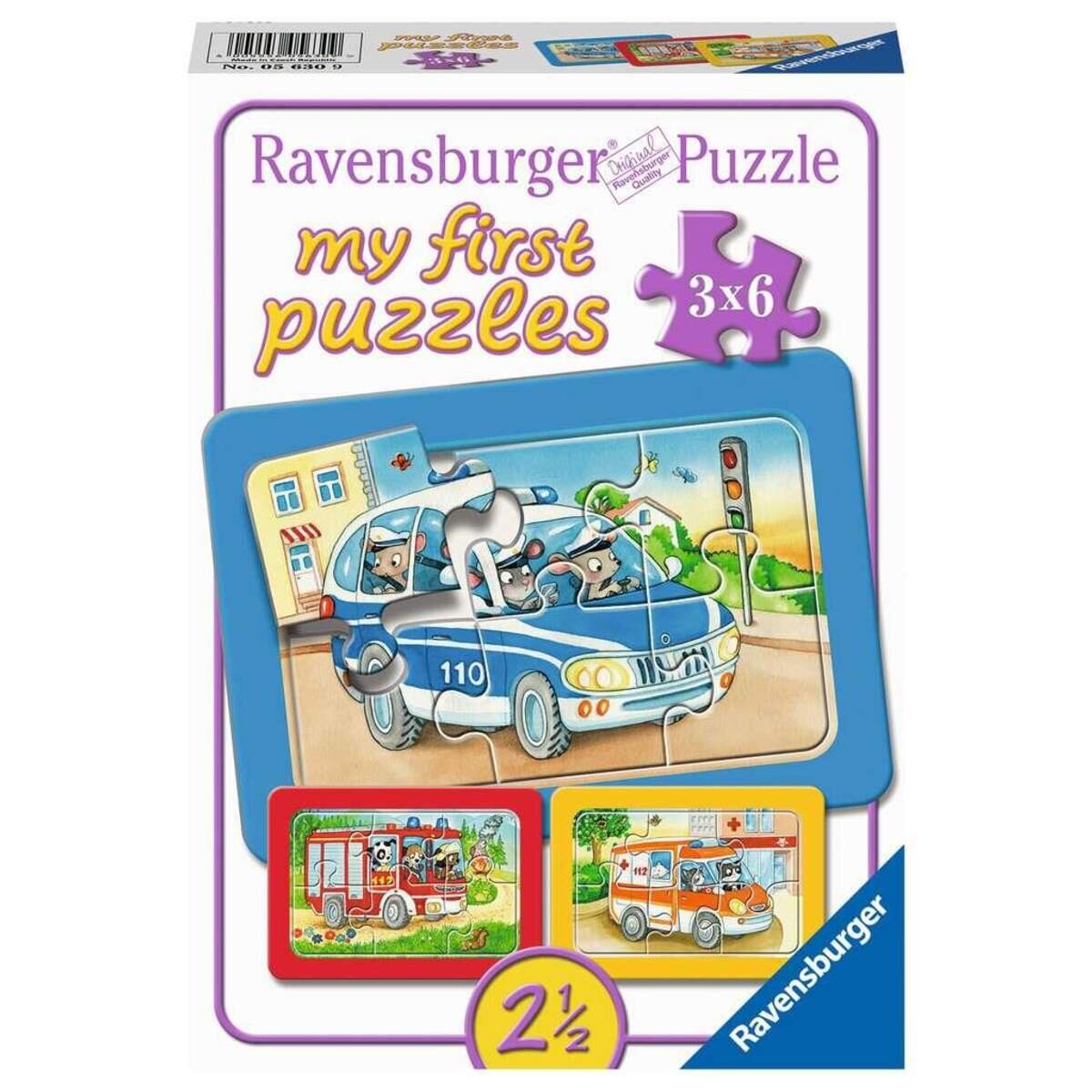 Ravensburger Puzzle - Tiere im Einsatz, 18 Teile