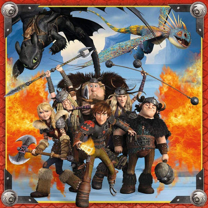 Ravensburger Puzzle Dreamworks Dragons Drachenreiter, 3x49 Teile