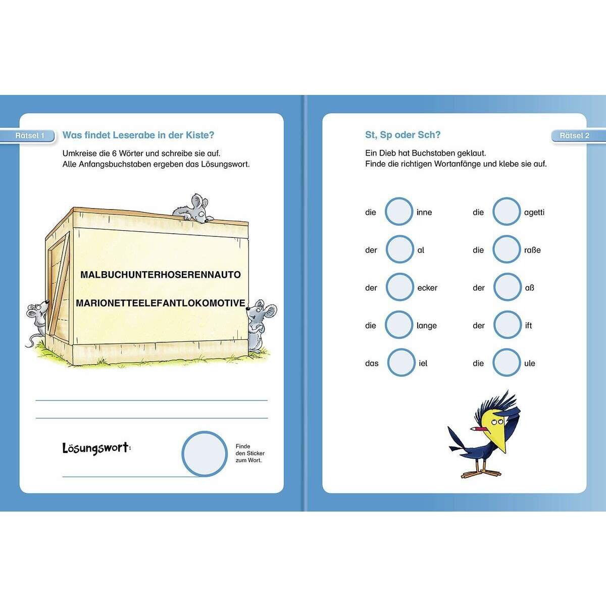 Ravensburger Sticker-Rätsel zum Lesenlernen, 2. Lesestufe