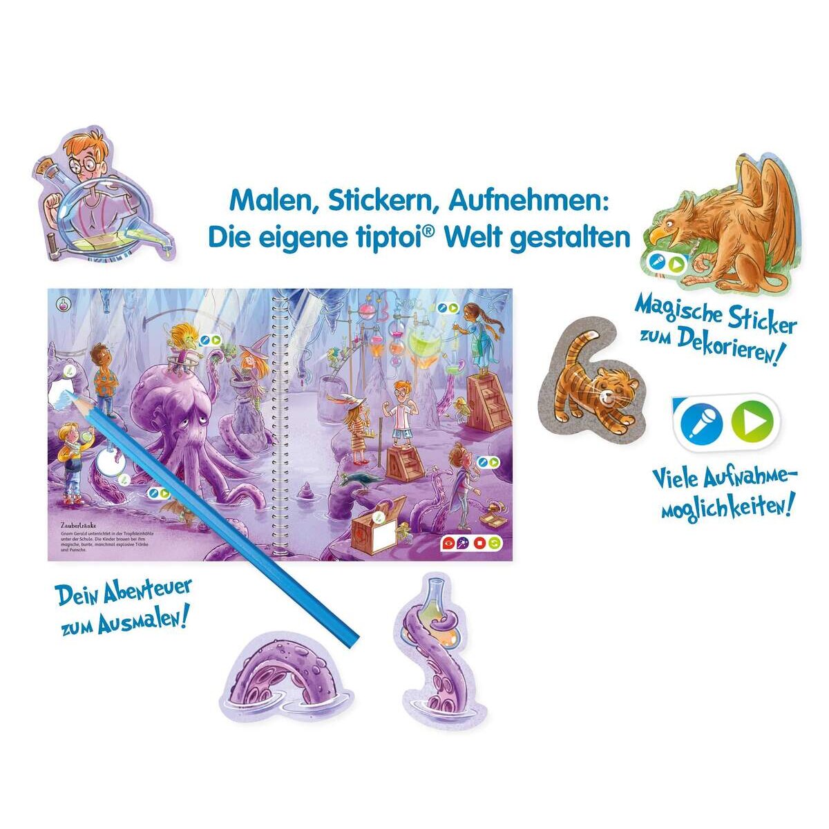 Ravensburger tiptoi CREATE Malen... Zauberschule-H20