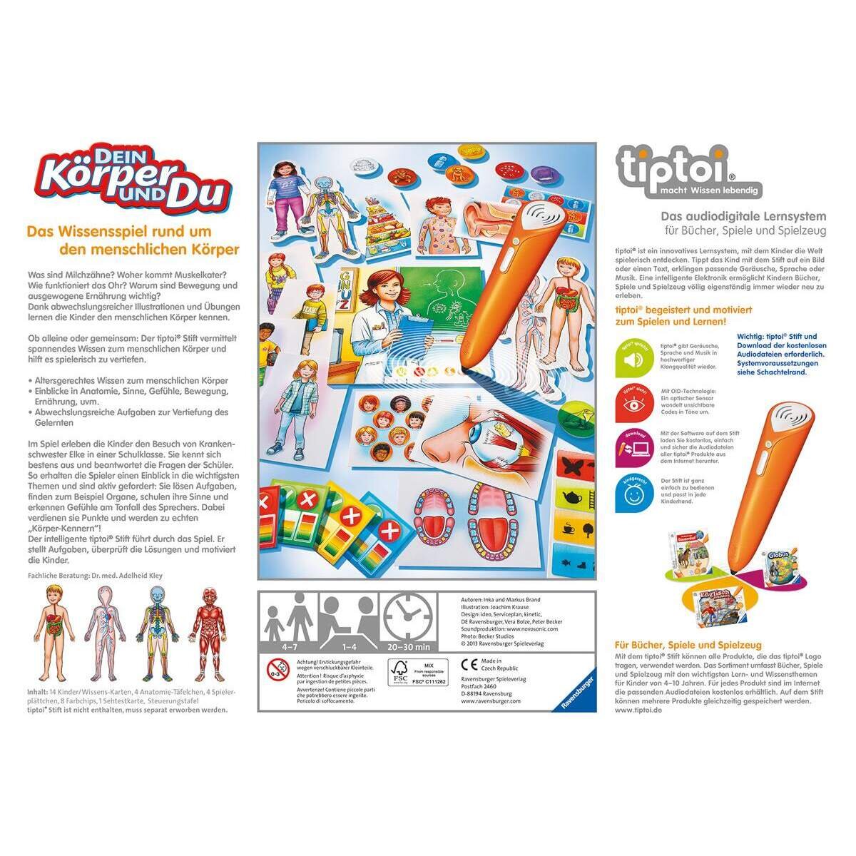 Ravensburger tiptoi Dein Körper und Du, ohne Stift
