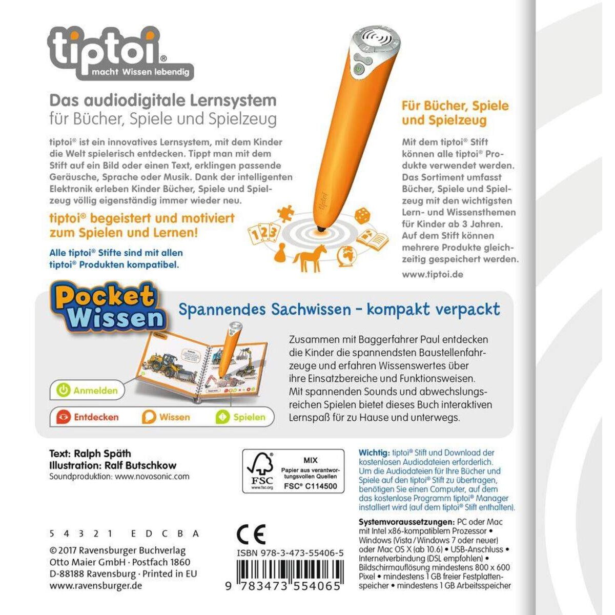 Ravensburger tiptoi Pocket Wissen Baustellen Fahrzeuge