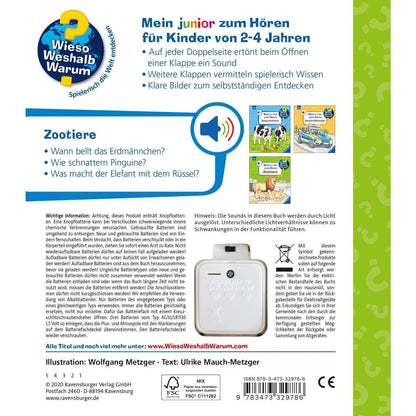 Ravensburger Wieso? Weshalb? Warum? Mein junior zum Hören 3: Zootiere