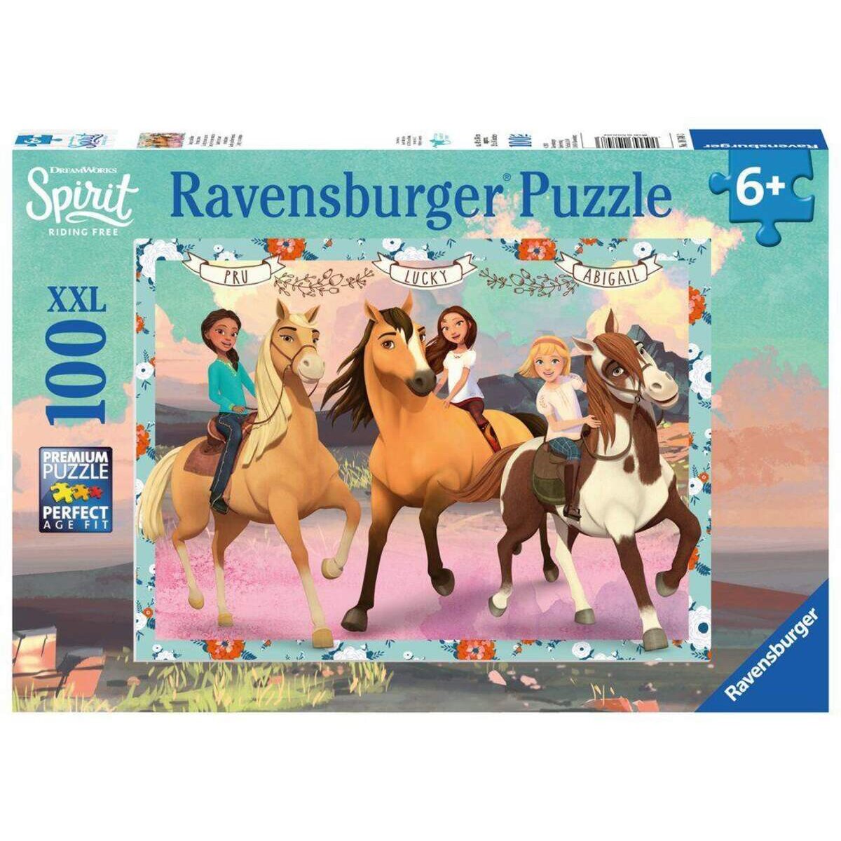 Ravensburger XXL Puzzle Spirit der wilde Mustang, Lucky und ihre Freundinnen, 100 Teile