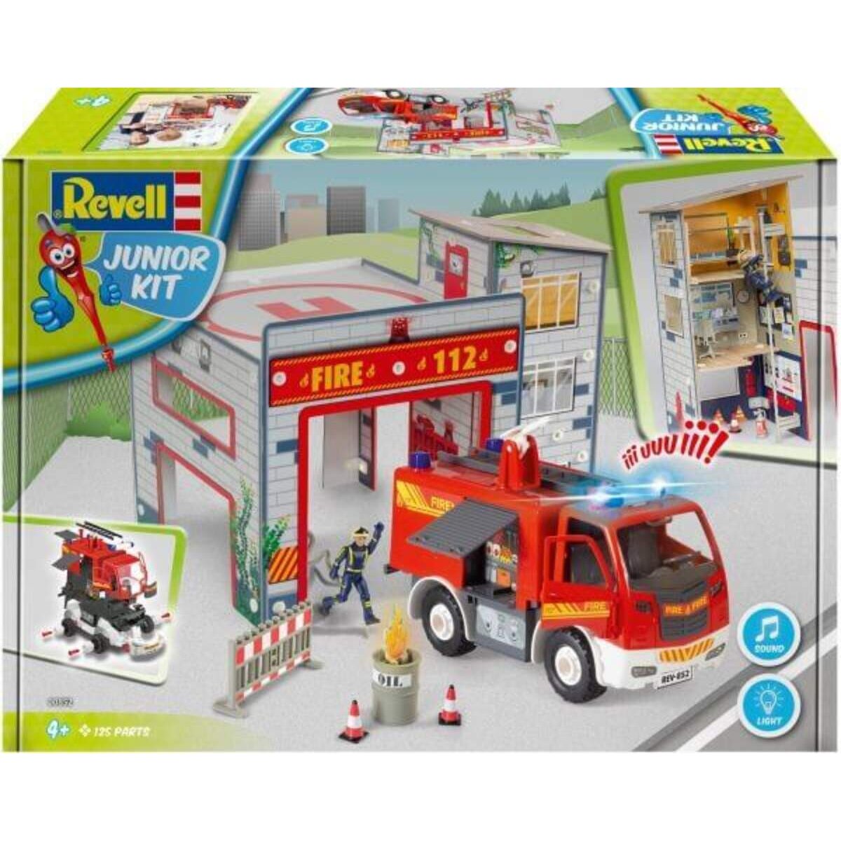 Revell Junior Kit Playset Feuerwache mit Feuerwehrtruck 1:20