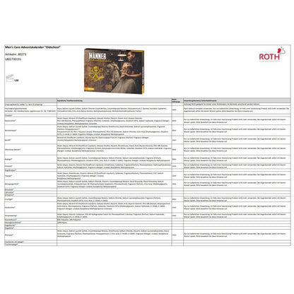 Roth Adventskalender Men's Care Oldschool, 24 Pflegeprodukte für den Mann