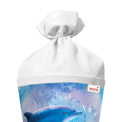 Roth Motiv-Schultüte, Delfine, 70cm, rund, Rot(h)-Spitze, Filzverschluss