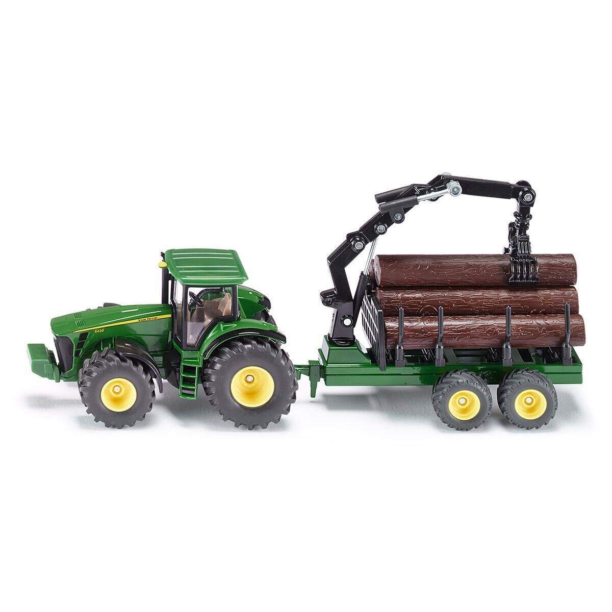 SIKU 1954 Traktor mit Forstanhänger