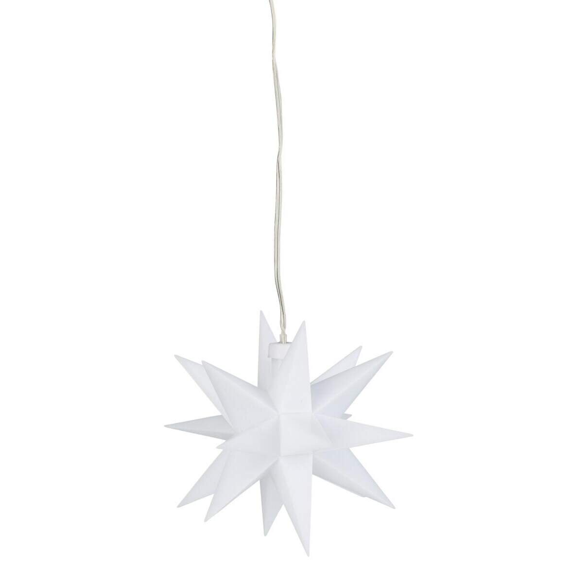 SPERRE MK Idena LED Dekostern Weiß, Ø 12 cm, warmweiß, für innen, batteriebetrieben, mit Timer - gesperrt Dü 23-10-20