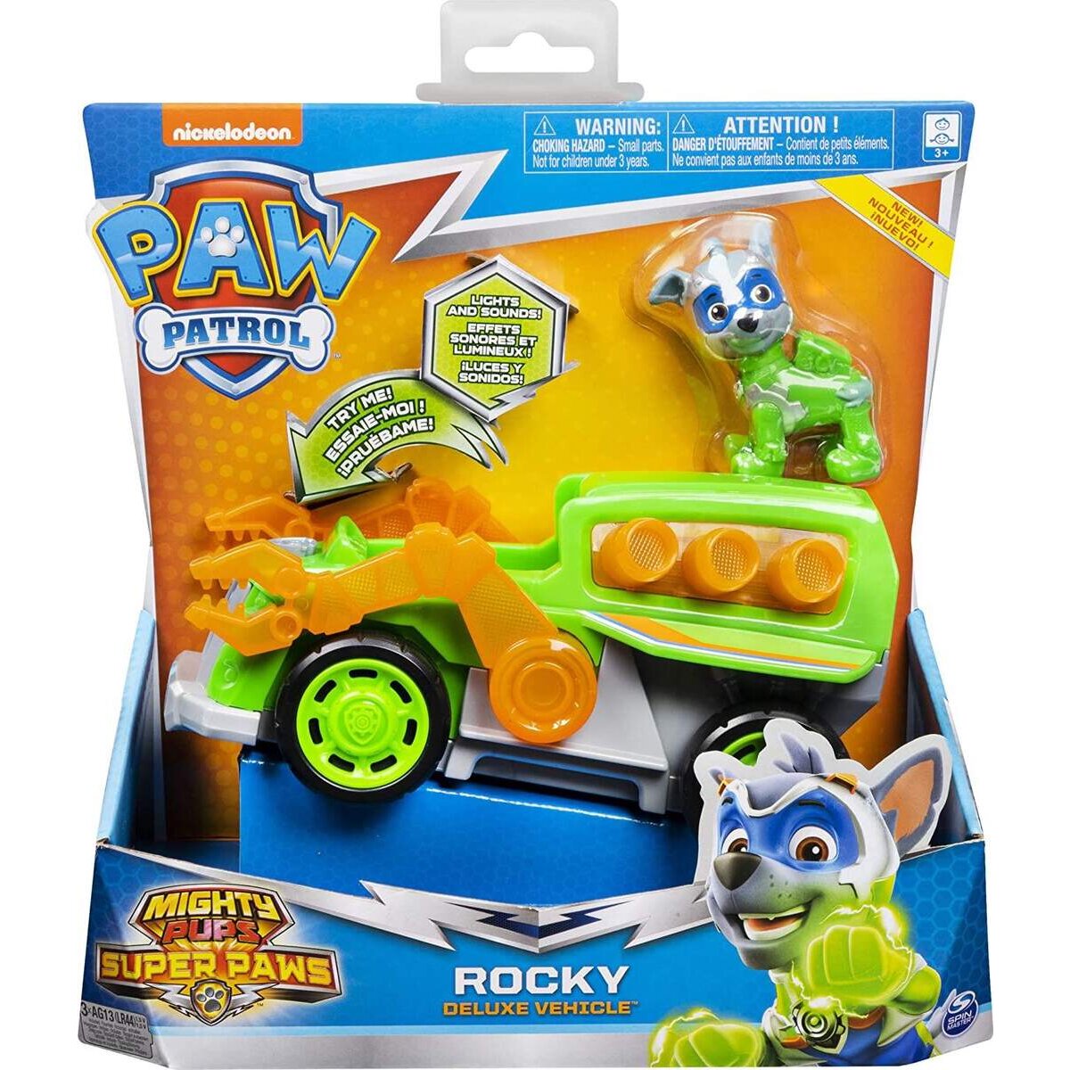 Spin Master Paw Patrol - Mighty Pups Super Paws: Rocky Deluxe Vehicle