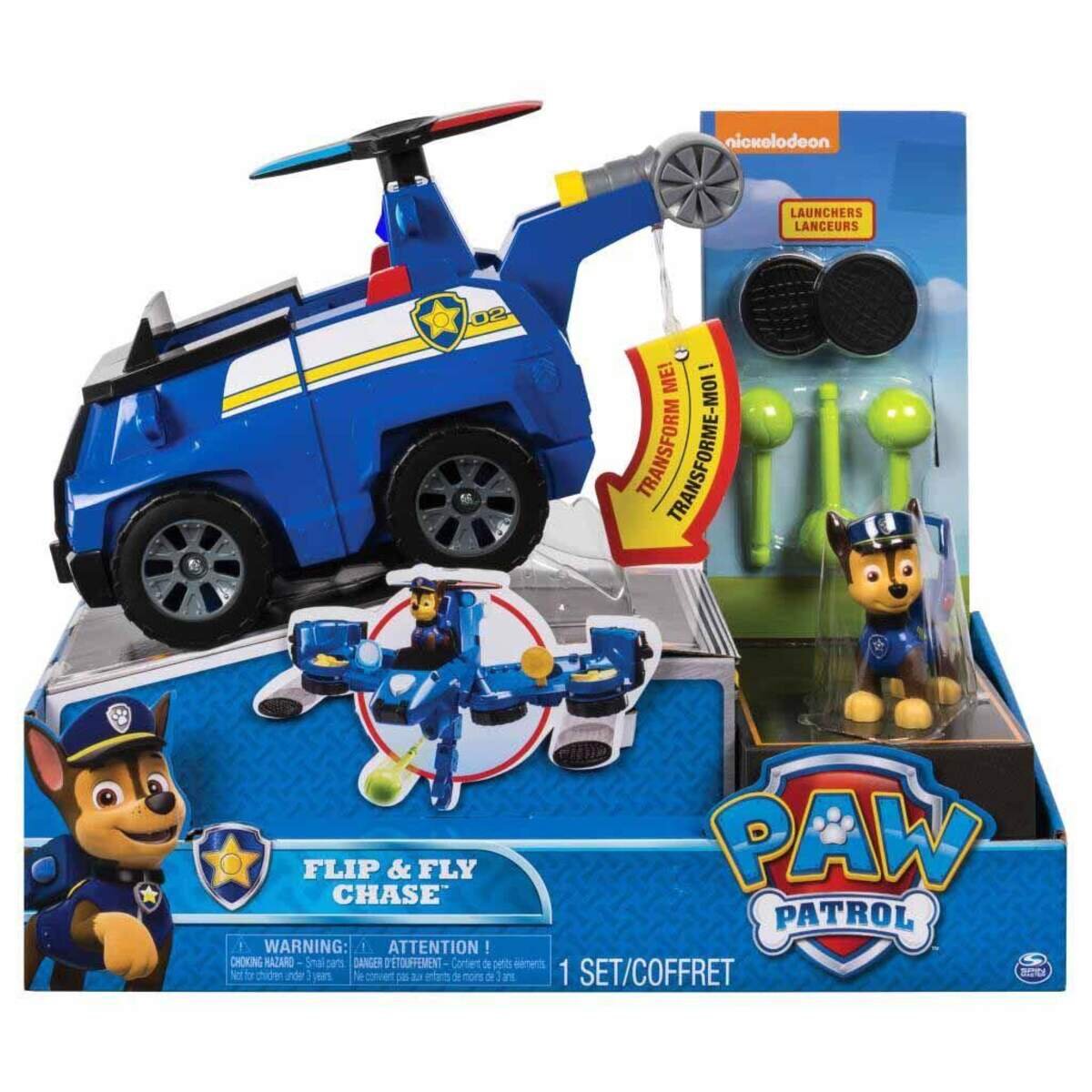 Spin Master PAW Patrol Flip & Fly Chase, 2-in-1 Transforming Vehicle, sortiert