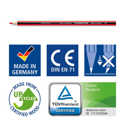 STAEDTLER® Noris® colour 185 Buntstift, Kartonetui mit 12 Buntstiften in sortierten Farben